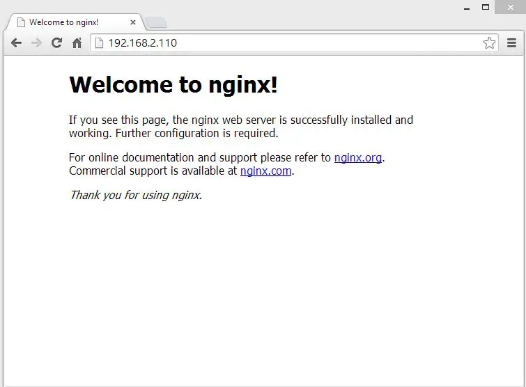 CentOS 7 - Nginx Default Page