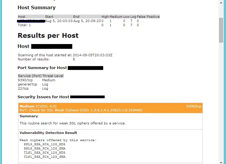 CentOS 7 - OpenVAS Report