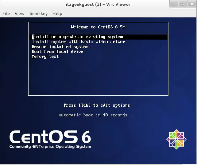 CentOS 7 - Guest Installation command Line  Virt Viewer
