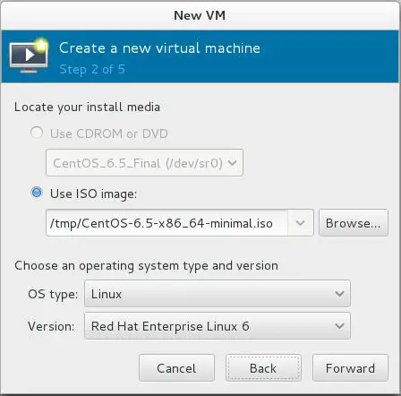 CentOS 7 -  Virt Manager - Installation Media