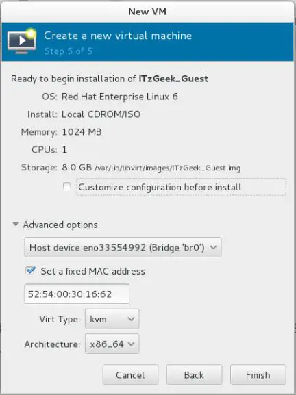 CentOS 7 - Virt Manager - Summary