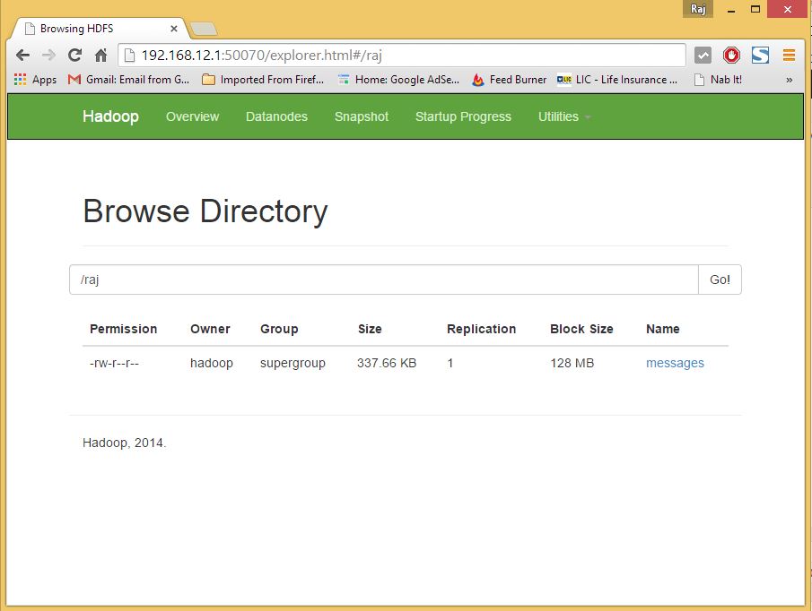 Hadoop Directory browsing