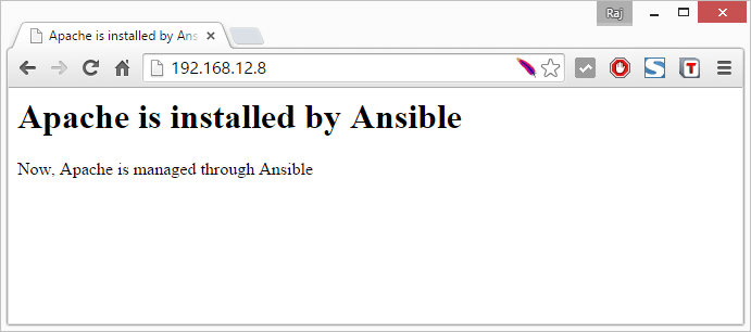 Apache Server Managed by Ansible