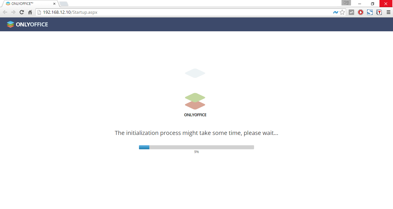 Install Onlyoffice - Initialzing