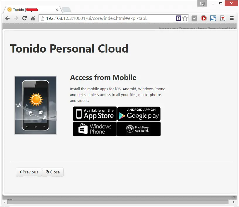 Install Tonido - Mobile Apps