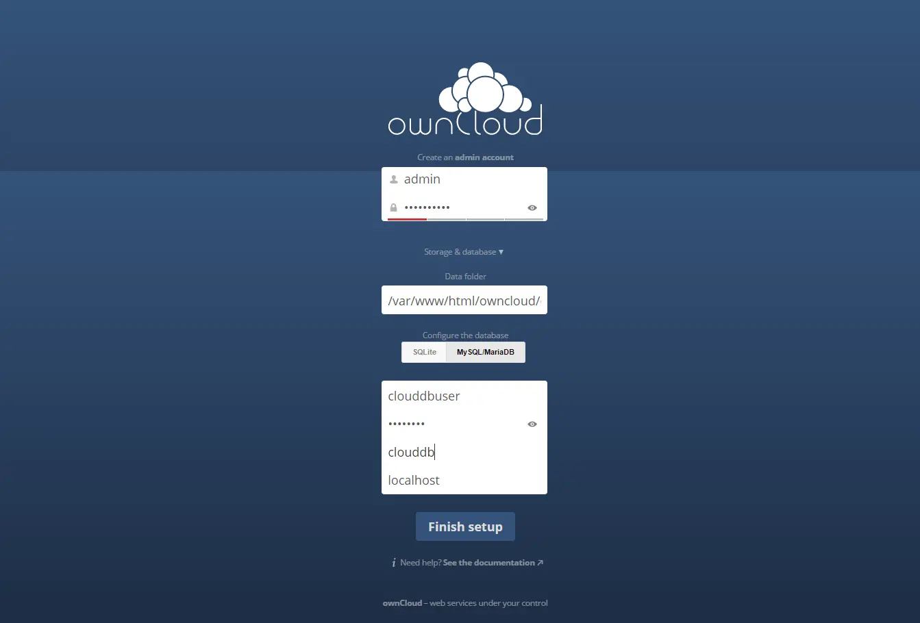 Install OwnCloud 8 on CentOS 7 - Setup