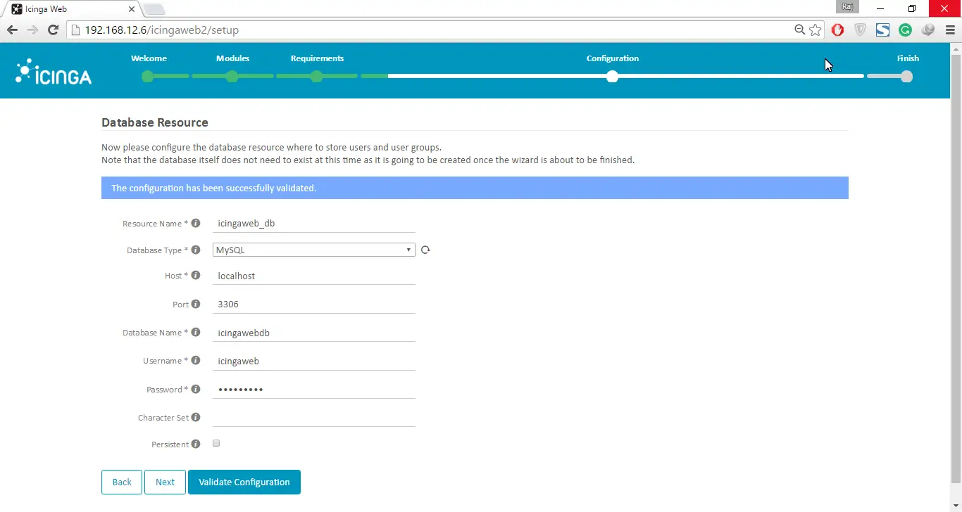 Setup Icinga Web 2 on Ubuntu 16.04 – Auth Database