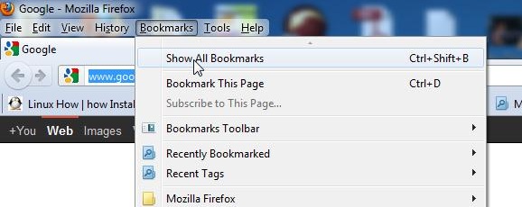 bookmarks Menu