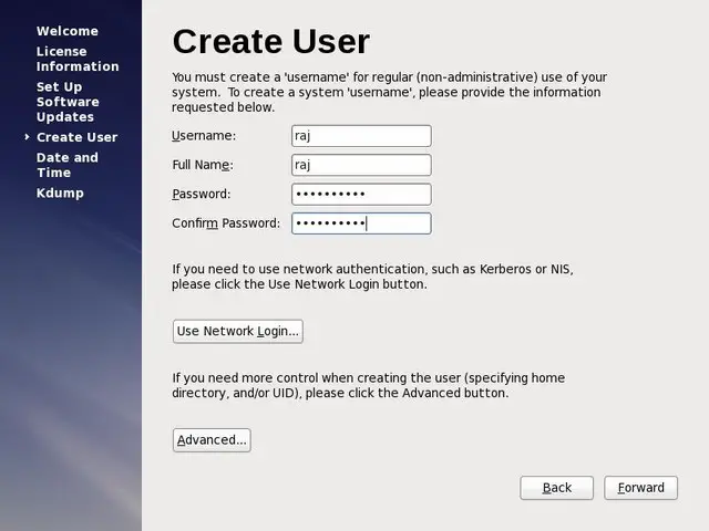 Create the user name