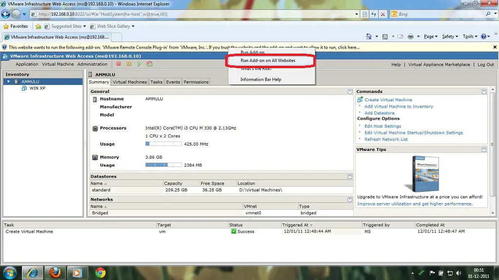 vmware server setup vmware server setup