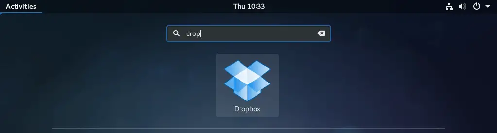Install Dropbox on Fedora 27 - Start Dropbox