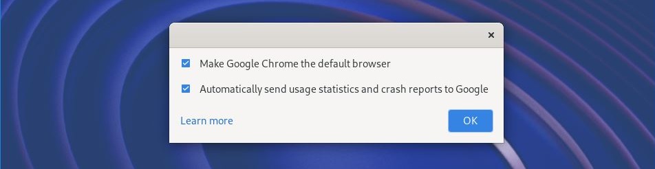 Install Google Chrome on Fedora 30 - Set Default Browser