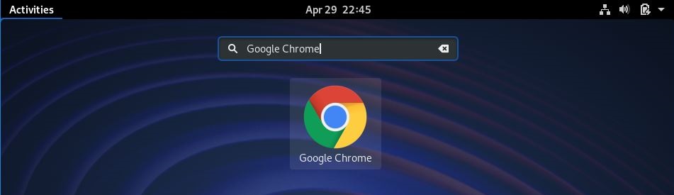 Install Google Chrome on Fedora 30 - Start Google Chrome