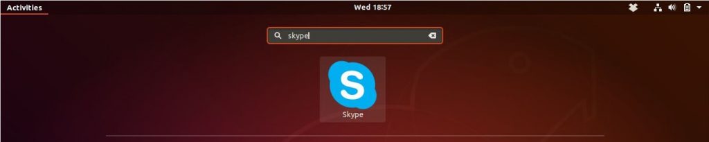 Install Skype on Ubuntu 18.04 - Start Skype - Gnome