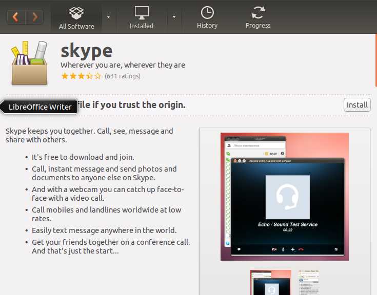 Ubuntu 13.04 Install Skype  Install