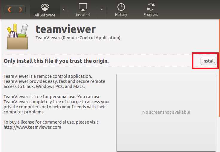 Team Viewer installation