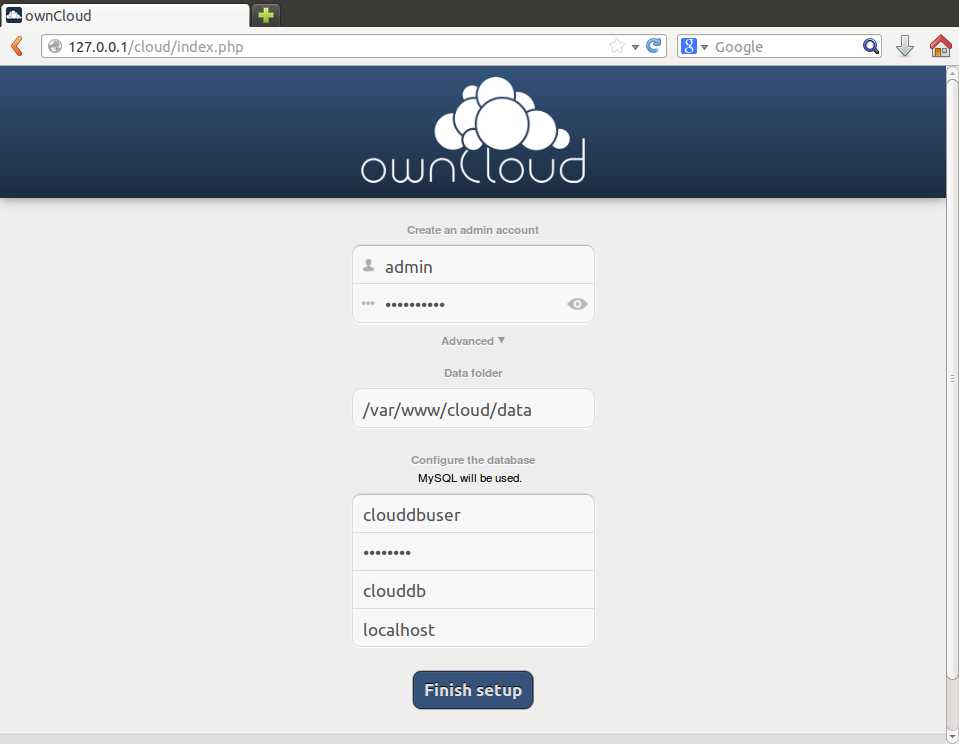 Ubuntu ownCloud Setup