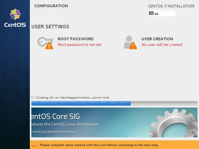 CentOS 7 Installation - Configuration