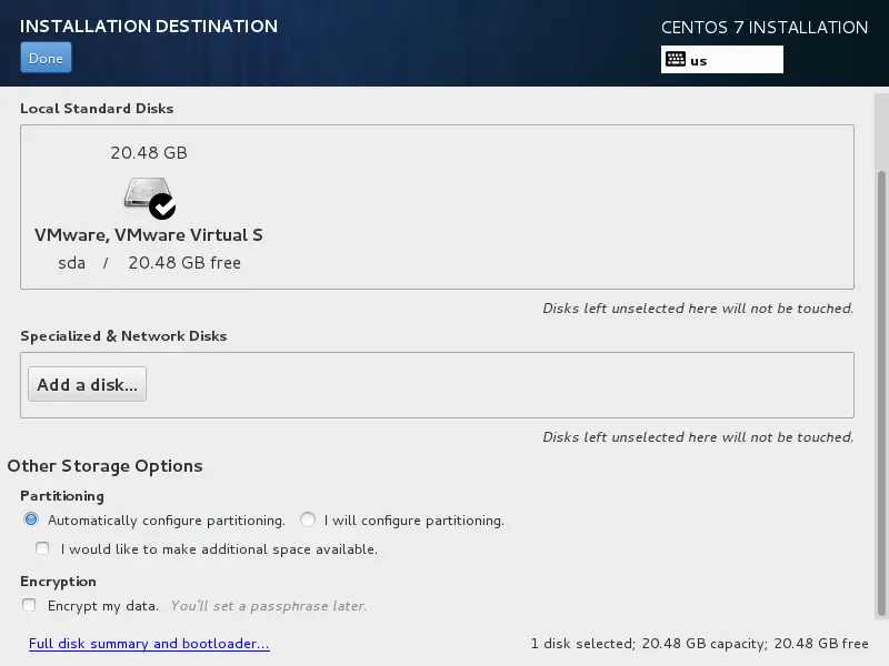 CentOS 7 Installation - Partition Designing