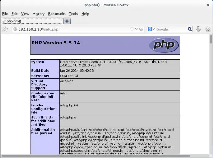 Fedora 20- PHP CGI Support