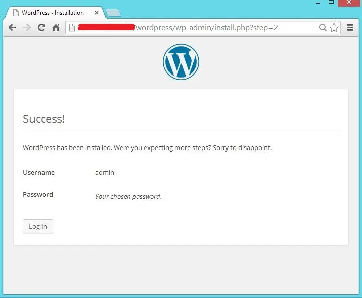 Fedora 20 - WordPress Installed