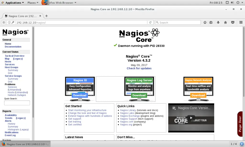 Install Nagios 4.3.4 on CentOS 7 - Nagios Home Page