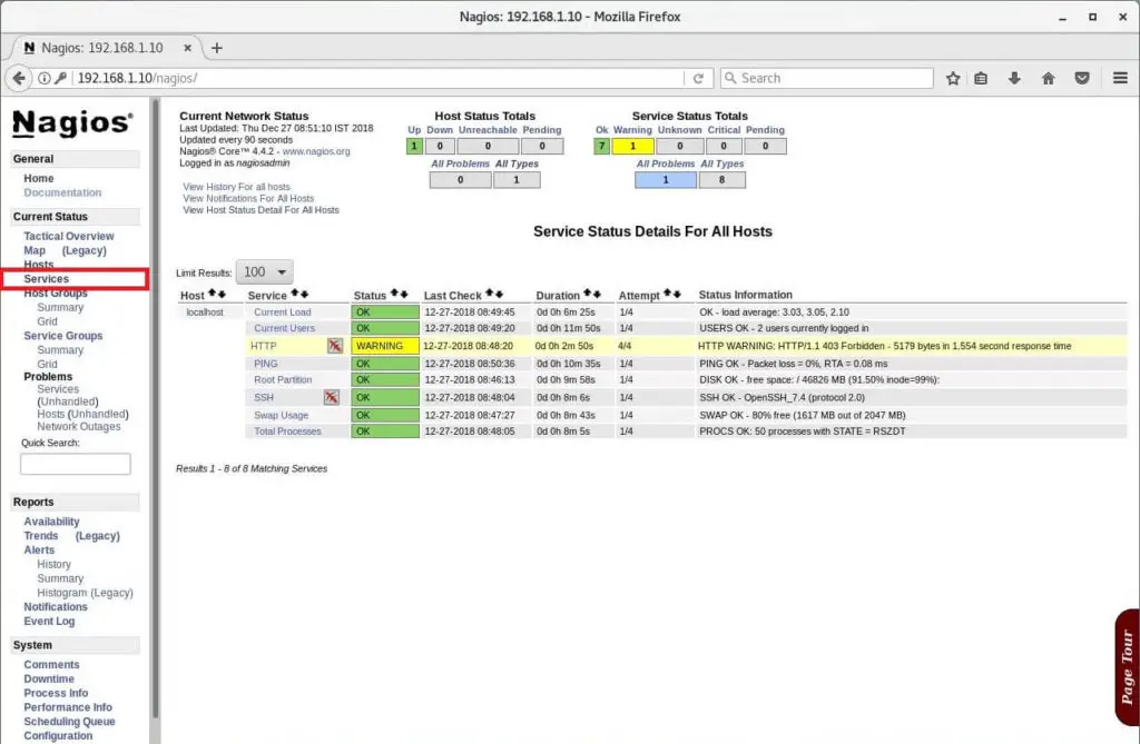 Install Nagios 4.4.2 on CentOS 7 – Monitoring Services with Nagios