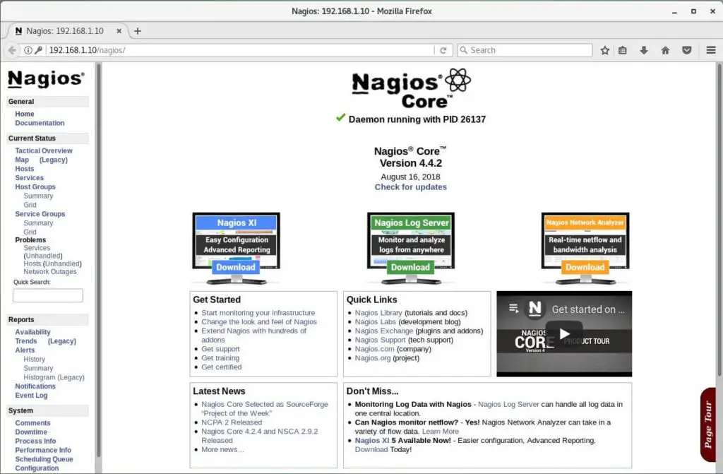 Install Nagios 4.4.2 on CentOS 7 – Nagios Core Home Page