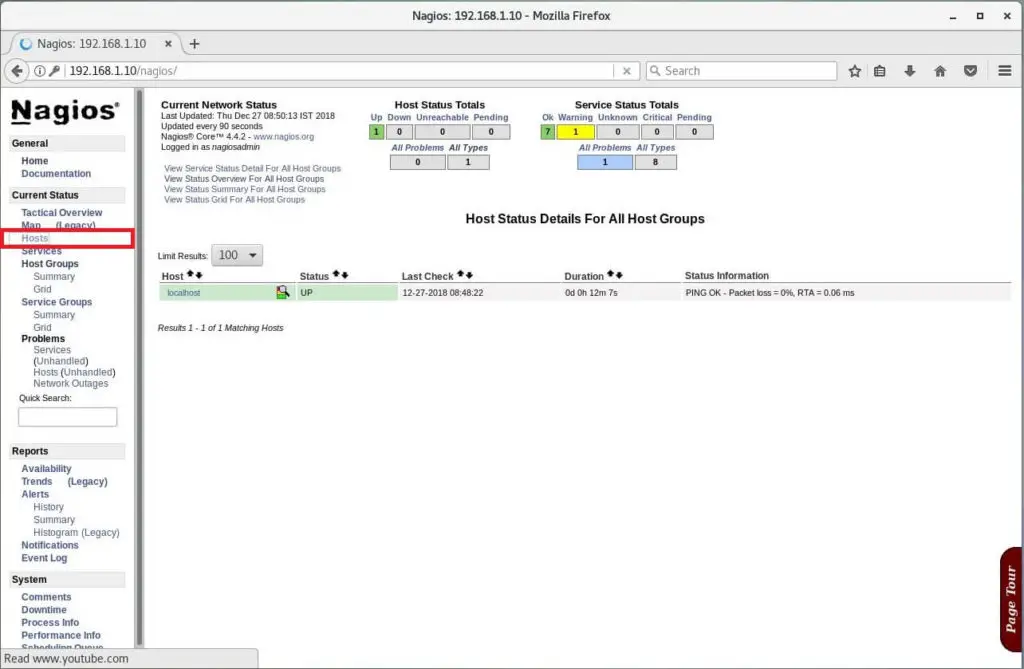 Install Nagios 4.4.2 on CentOS 7 – Nagios Hosts List