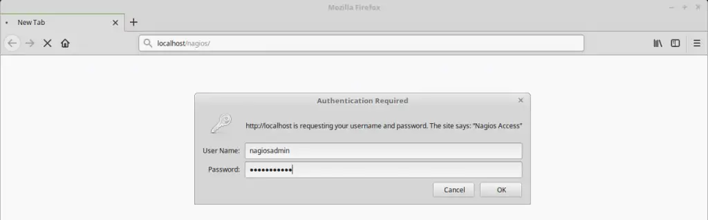 Install Nagios on Linux Mint 18 - Access Password