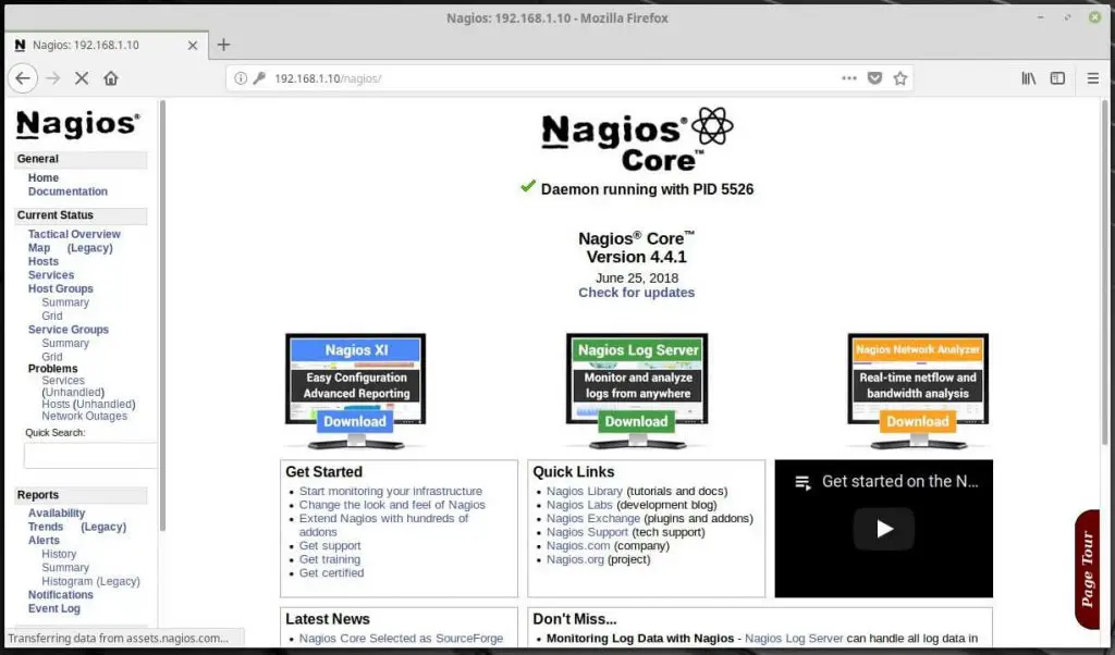 Install Nagios on Linux Mint 19 - Nagios Dashboard