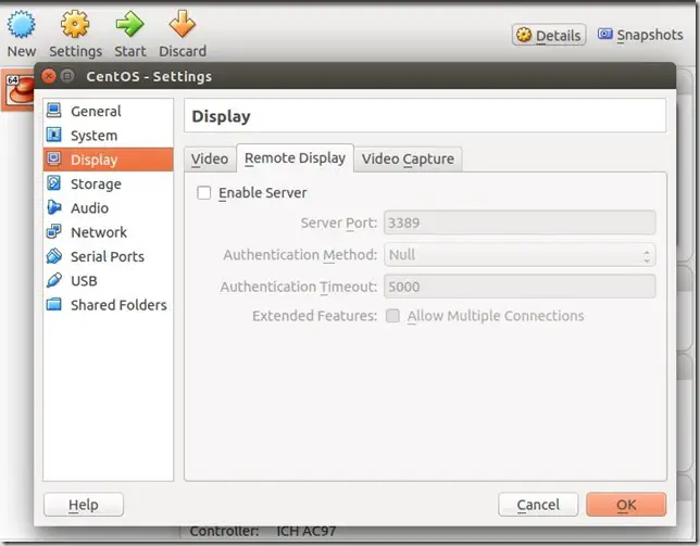 VirtualBox - Enable Remote Display