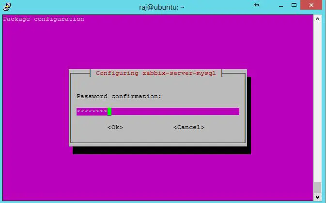 Zabbix Confirm Database Password