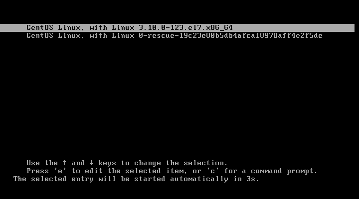 Modalità utente singolo in CentOS 7-Reimpostare la password di root Avvio automatico