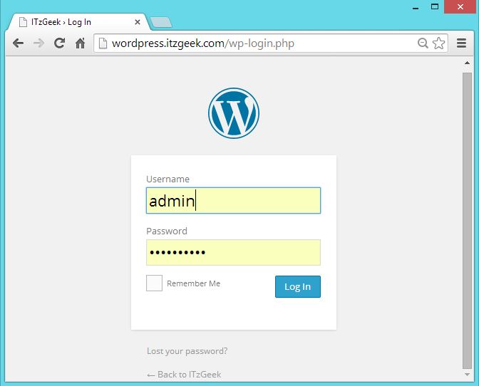 CentOS 7 - WordPress with Nginx - Login page