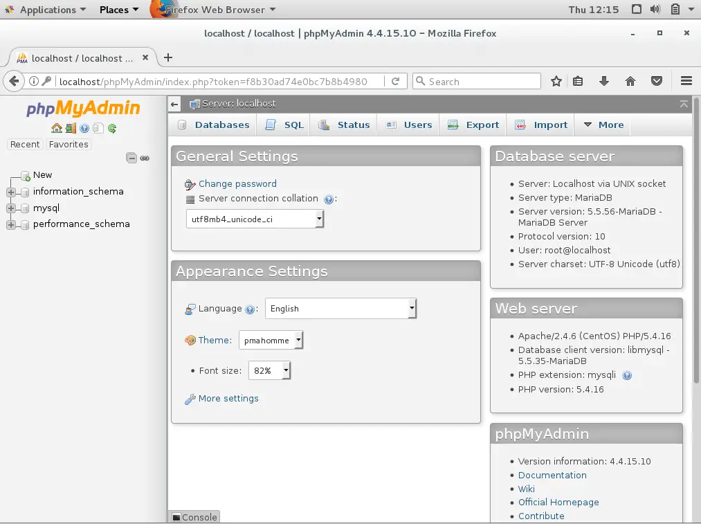 Install phpMyAdmin on CentOS 7 - phpMyadmin Home Page