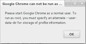 Run Google Chrome as root on CentOS 7- Google Chrome Startup Error