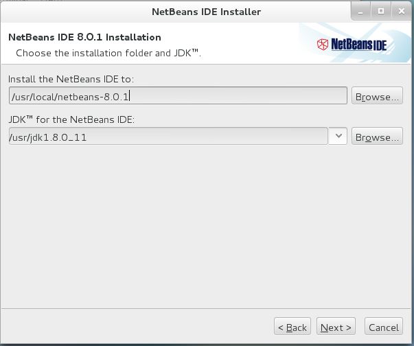Install NetBeans IDE 8.0.1 on CentOS 7 - NetBeans IDE 8.0.1 Installation Folder