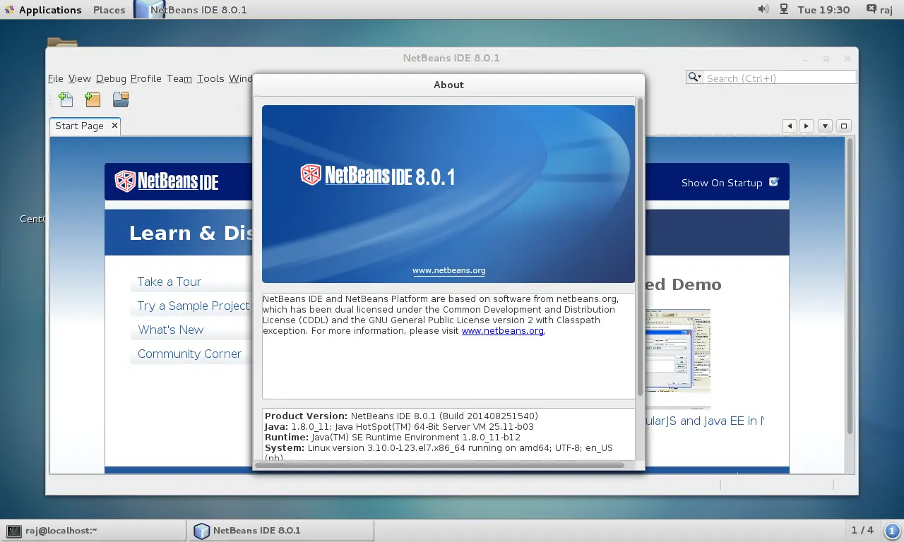 Install NetBeans IDE 8.0.1 on CentOS 7 - NetBeans IDE 8.0.1