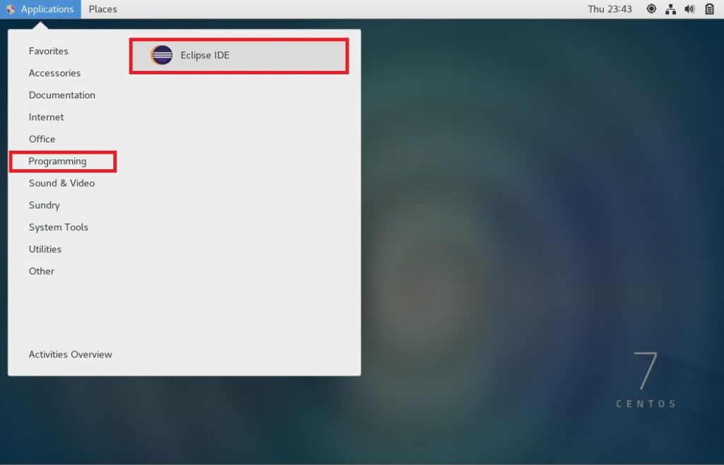 Install Eclipse IDE on CentOS 7 - Start Eclipse