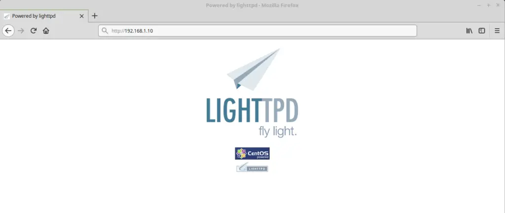 Install Lighttpd With PHP FPM And MariaDB on CentOS 7 - Lighttpd's Default Page