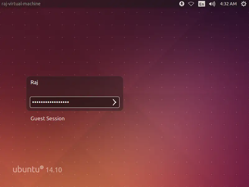 Ubntu 14.10 - Login Screen