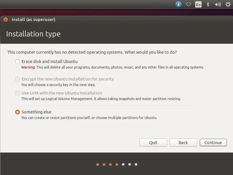 Ubntu 14.10 -Manual Partition