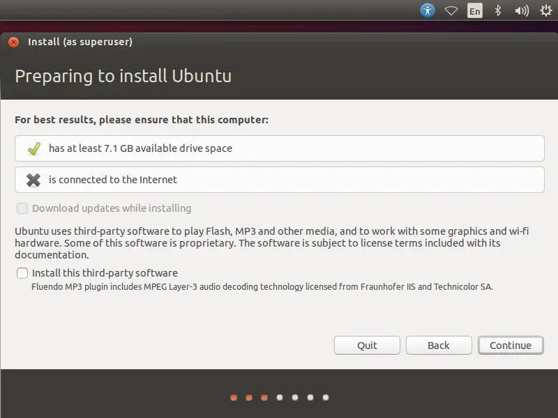 Ubntu 14.10 - Preparing to install