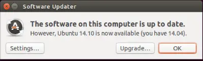 Ubuntu 14.10 Upgrade - Update Manager