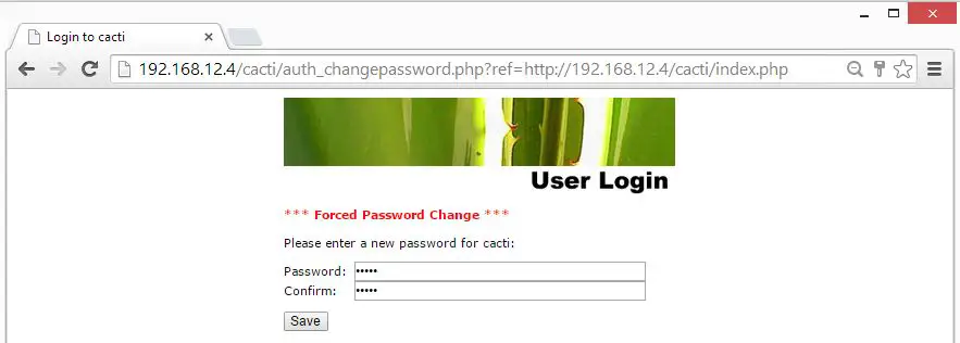CentOS 7 - Cacti Installation Change Password