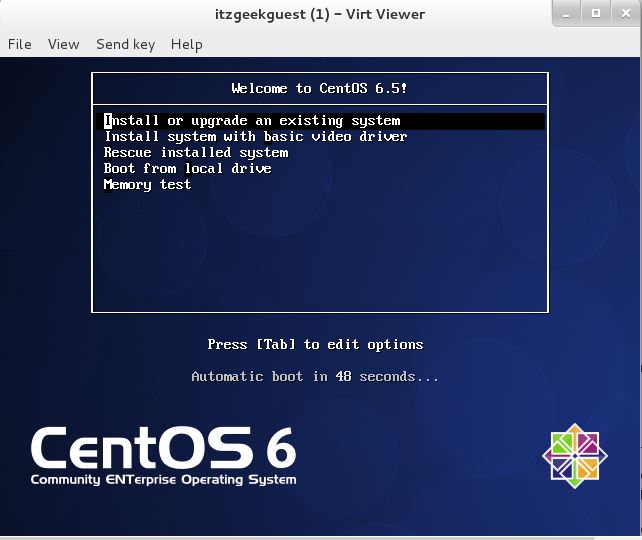 Install KVM (QEMU) on CentOS 7 - Guest Installation command Line Virt Viewer