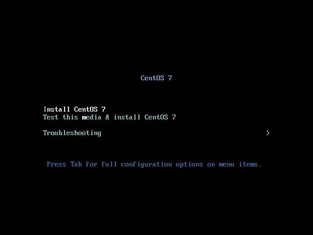 CentOS 7 NetInstall - Main Screen