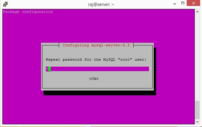Ubuntu 14.10 - LAMP Installation - Repeat MySQL root password