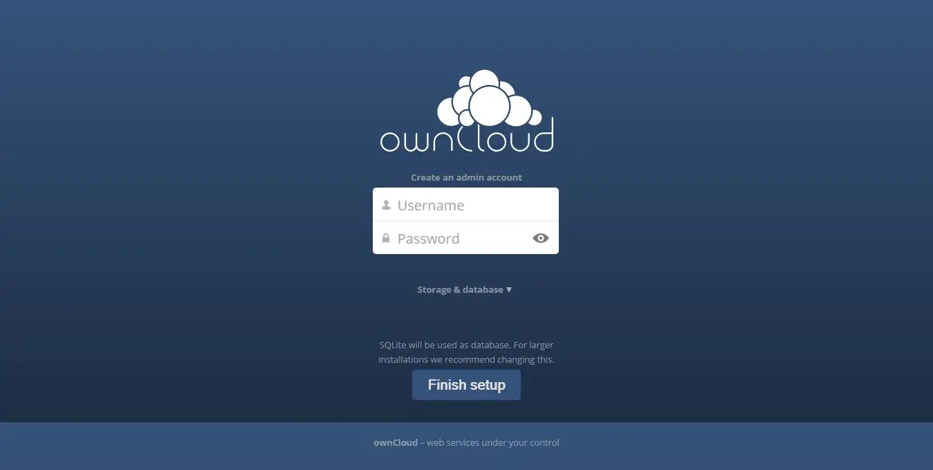 openSUSE 13.2 - ownCloud 7 Setup Page